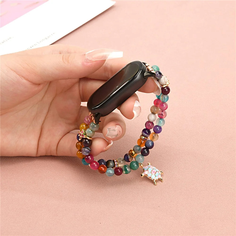 For Xiaomi Smart Band 9 / 8 Watch Strap Beaded Bracelet Wrist Band - Colorful / Turtle Pendant - 5