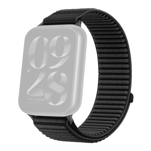For Xiaomi Smart Band 10 Pro / 9 Pro / 8 Pro / Redmi Watch 6 / 5 / 4 Wrist Strap Magic Tape Nylon Woven Watch Band - Black - 1