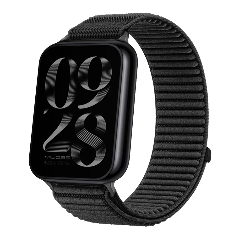 For Xiaomi Smart Band 10 Pro / 9 Pro / 8 Pro / Redmi Watch 6 / 5 / 4 Wrist Strap Magic Tape Nylon Woven Watch Band - Black - 2