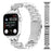 Watch Strap for Apple Watch Series 11 10 42mm / 9 8 7 41mm / SE3 SE2 SE 6 5 4 40mm / 3 2 1 38mm D-Shape Rhinestones Decor 3-Bead Silver Metal Band - 1