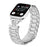Watch Strap for Apple Watch Series 11 10 42mm / 9 8 7 41mm / SE3 SE2 SE 6 5 4 40mm / 3 2 1 38mm D-Shape Rhinestones Decor 3-Bead Silver Metal Band - 2