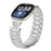 Watch Strap for Fitbit Versa 4 / Sense 2 Silver Metal Band D-Shape Rhinestones Decor 3-Bead - 2