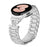 Watch Strap with Connector for Samsung Galaxy Watch6 40mm / 44mm / 6 Classic 43mm / 47mm Silver Metal Band D-Shape Rhinestones Decor - 2