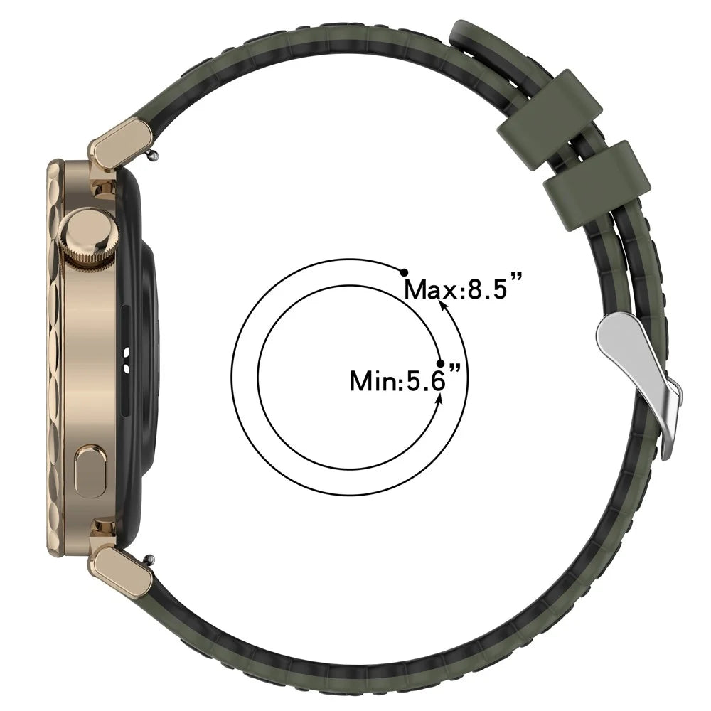 For Samsung Galaxy Watch7 44mm / 40mm Silicone Strap 20mm Sunflower Dual Color Watch Band - Army Green / Black - 6