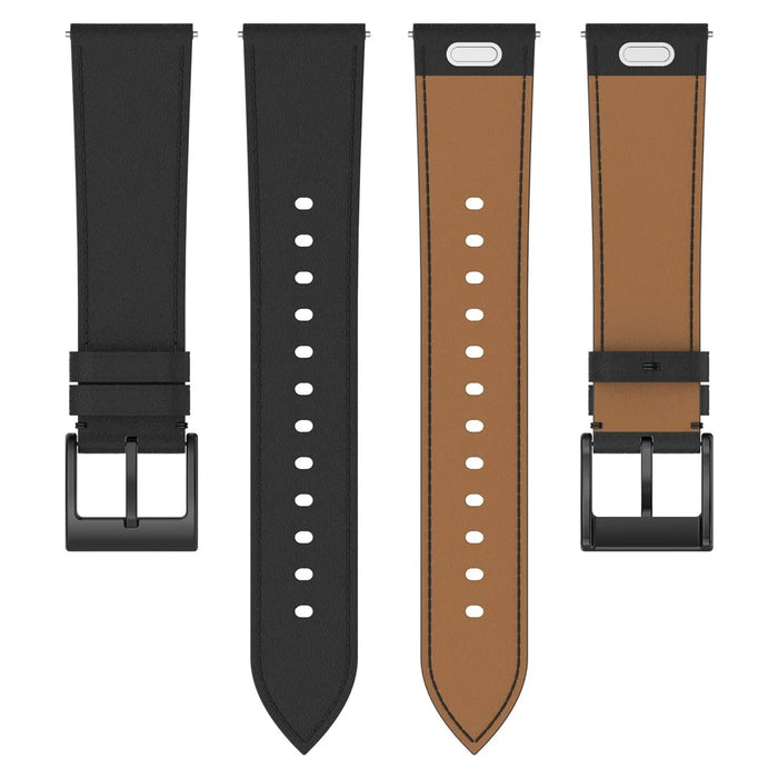 For Huawei Watch GT 3 Pro 43mm Watch Band 20mm Replacement Genuine Cow Leather Strap - Black - 3