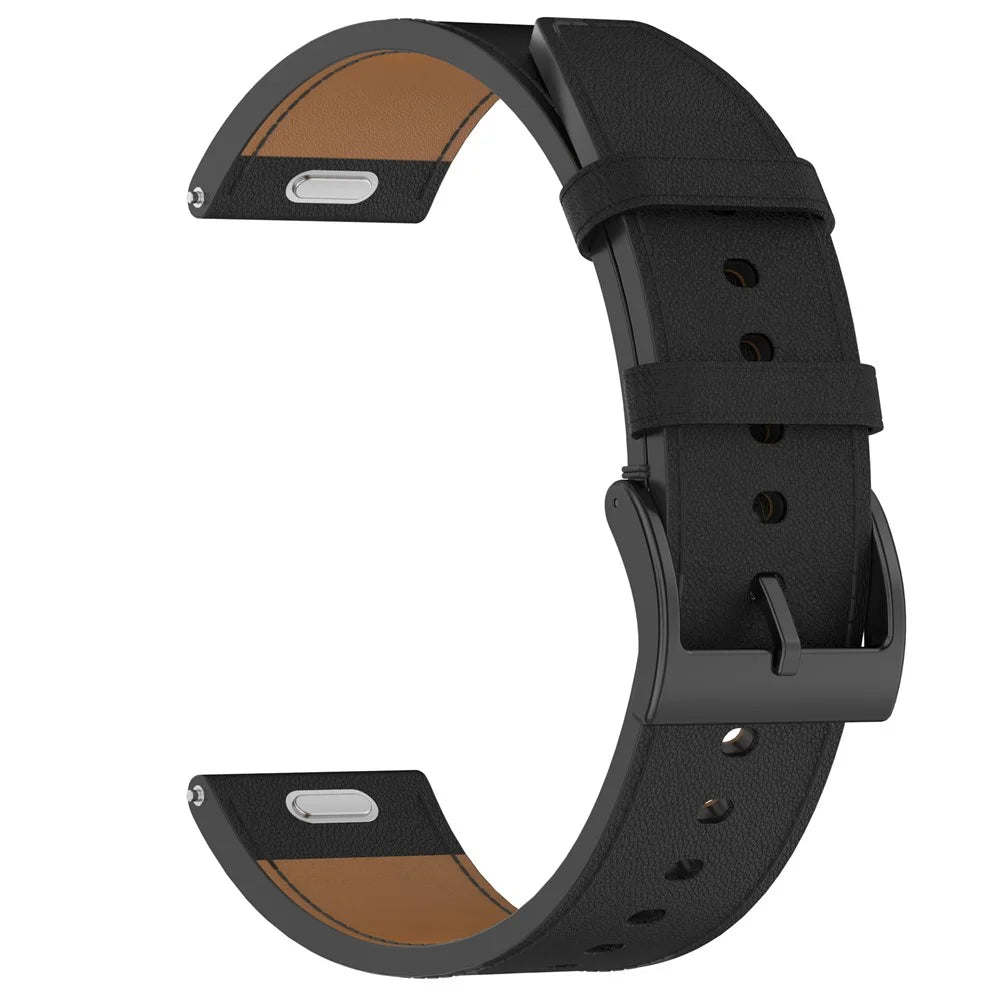 For Huawei Watch GT 5 46mm Watch Band 22mm Replacement Genuine Cow Leather Strap - Black - 1