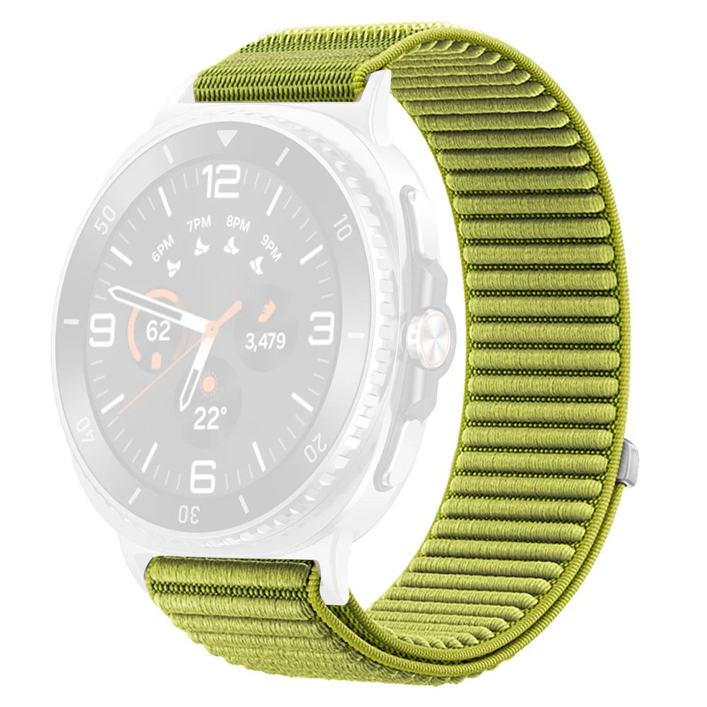 Wrist Strap for Samsung Galaxy Watch8 44mm / 40mm / Watch8 Classic 46mm Magic Tape Nylon Woven Watch Band - Green - 1