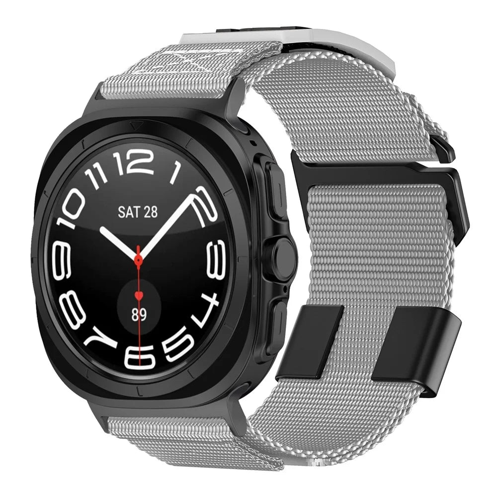KALEBOL For Samsung Galaxy Watch Ultra2 47mm / Watch Ultra (2025) 47mm / Watch Ultra 47mm Braided Nylon Wrist Strap Sport Watch Band - Grey - 2