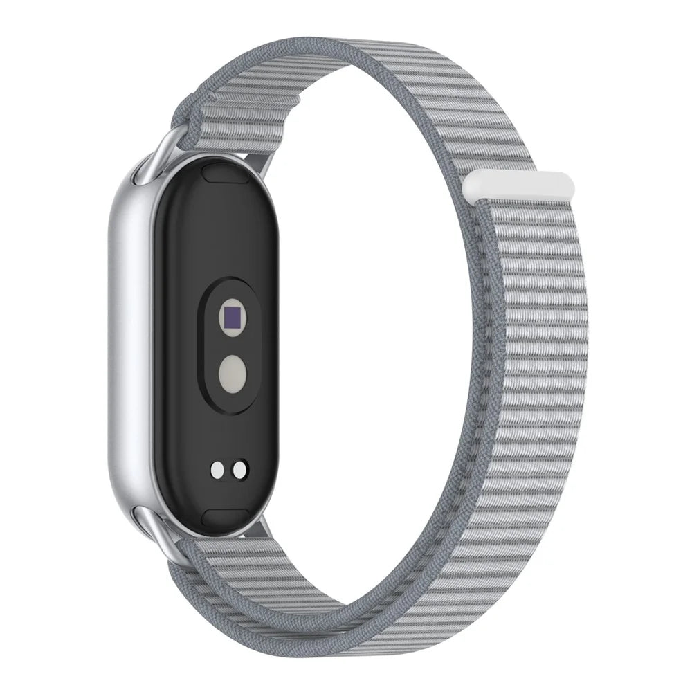 Wrist Strap for Xiaomi Smart Band 10 / 9 / 8 Magic Tape Nylon Loop Watch Band - Grey - 1