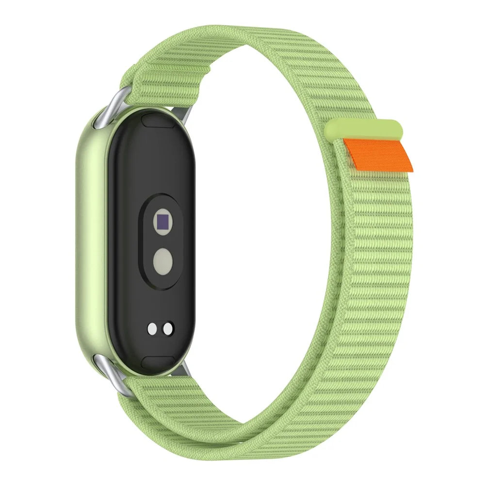 Wrist Strap for Xiaomi Smart Band 10 / 9 / 8 Magic Tape Nylon Loop Watch Band with Tail Tab - Green - 1