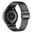 For Garmin Vivoactive 4 Metal Band 7-Beads Black Watch Strap with Double Safety Clasp - 1