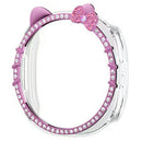 For Samsung Galaxy Watch8 40mm Watch Case Cat Ear Decor Hollow PC Watch Protective Cover - Pink - 1