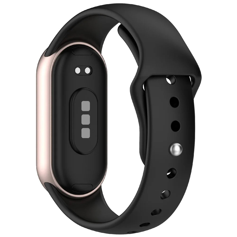 For Xiaomi Smart Band 10 / 9 / 8 Silicone Watch Band Reverse Buckle Wrist Strap - Black - 1