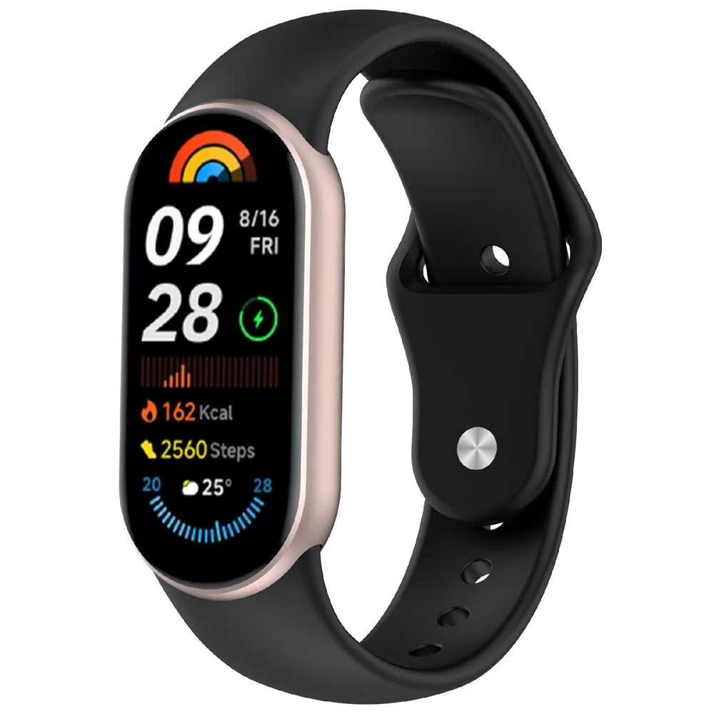 For Xiaomi Smart Band 10 / 9 / 8 Silicone Watch Band Reverse Buckle Wrist Strap - Black - 2