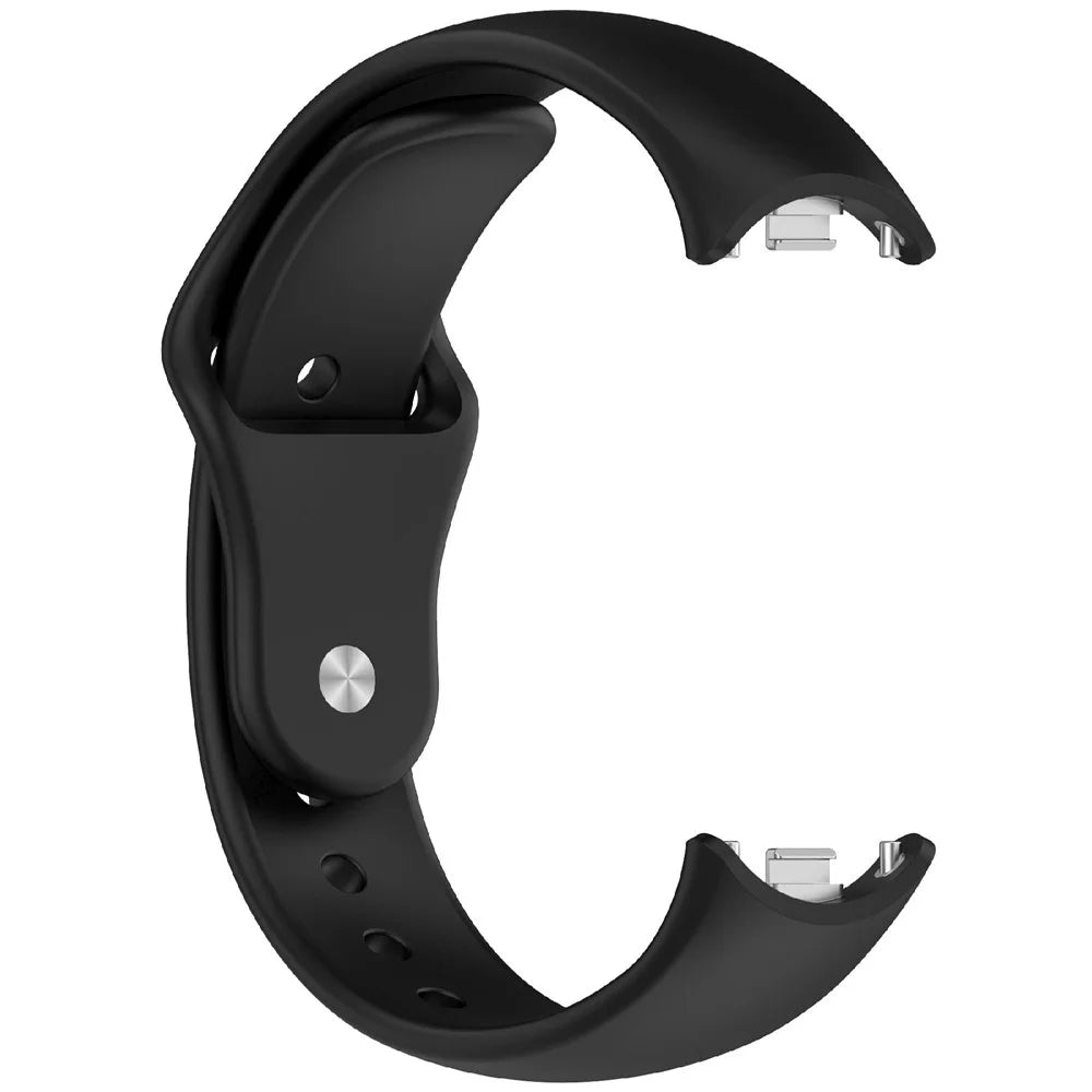 For Xiaomi Smart Band 10 / 9 / 8 Silicone Watch Band Reverse Buckle Wrist Strap - Black - 4