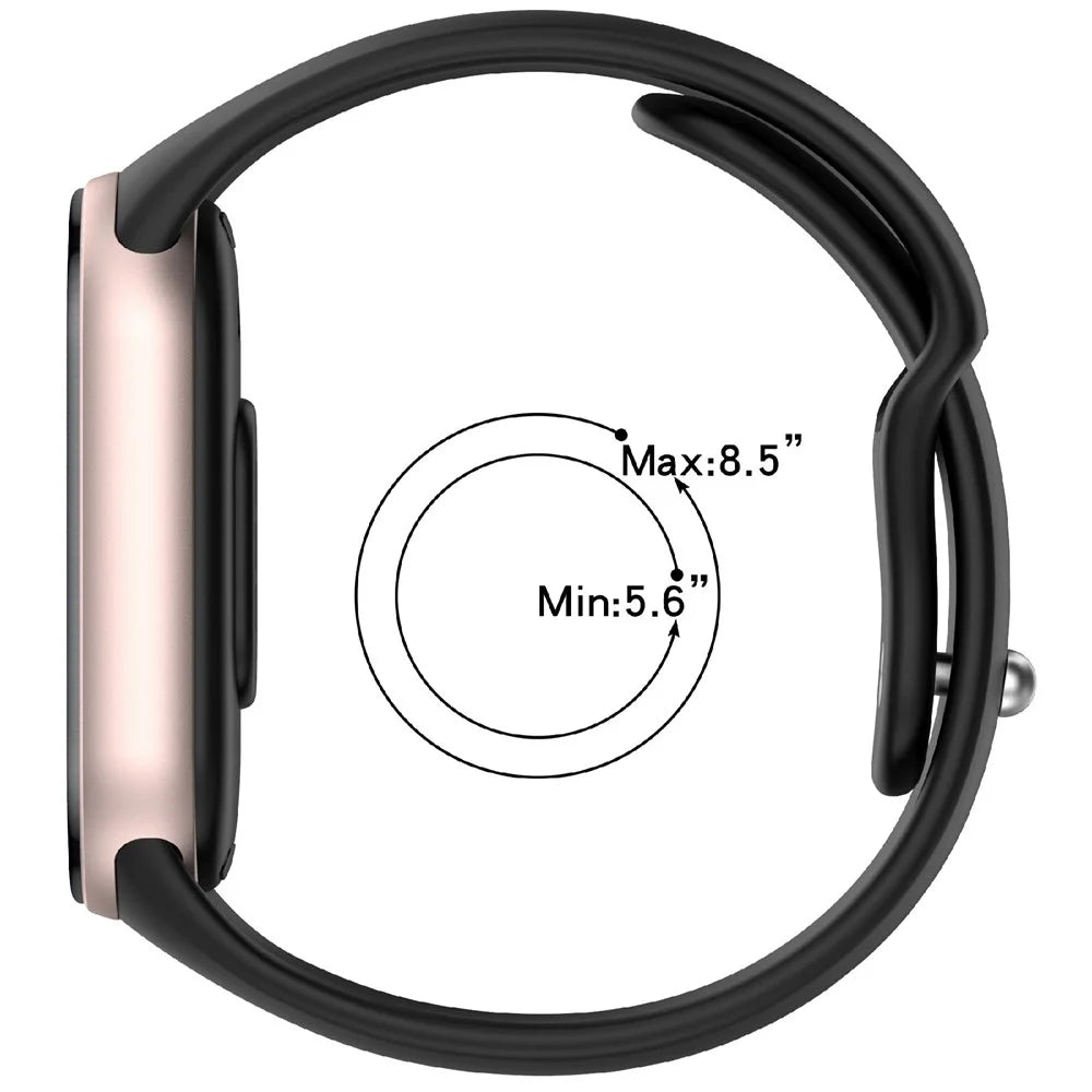 For Xiaomi Smart Band 10 / 9 / 8 Silicone Watch Band Reverse Buckle Wrist Strap - Black - 7