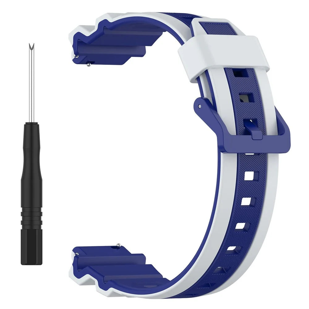 16mm Replacement Strap for Honor Whizkid 2 Pro Silicone Watch Band with Tool - Mecha Blue - 1