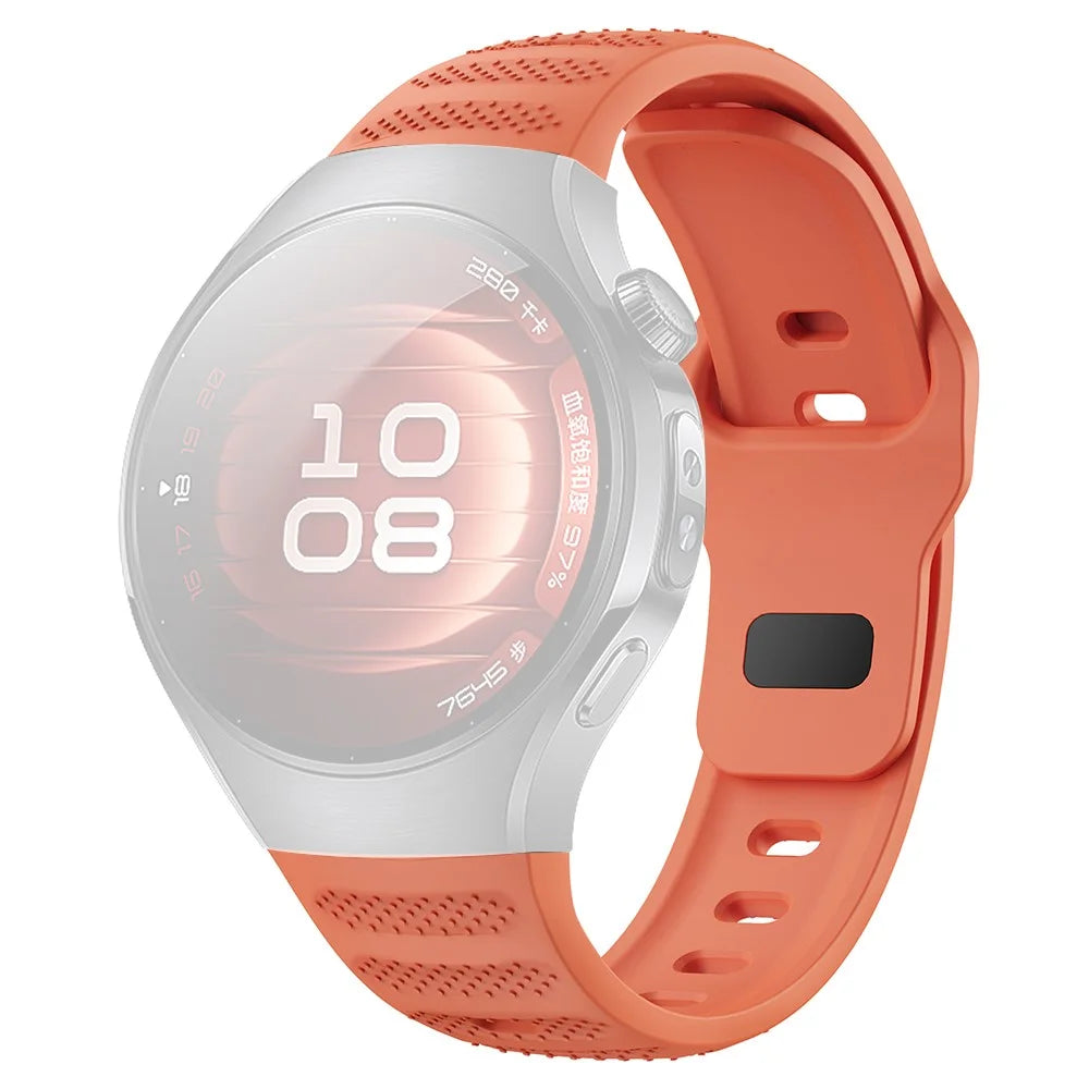 For Huawei Watch 5 42mm Smartwatch Band Dot Texture Silicone Wrist Strap - Orange - 1