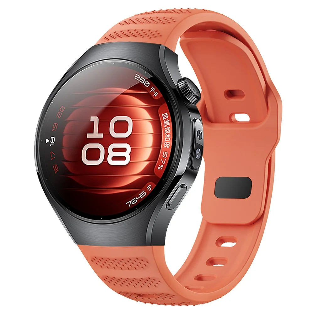 For Huawei Watch 5 42mm Smartwatch Band Dot Texture Silicone Wrist Strap - Orange - 2
