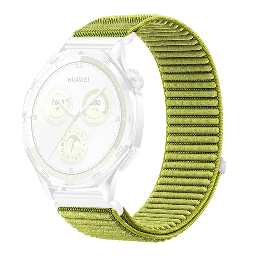 18mm Wrist Strap for Huawei Watch GT 5 Pro 42mm / GT 5 41mm / GT 4 41mm Magic Tape Nylon Woven Watch Band - Green - 1