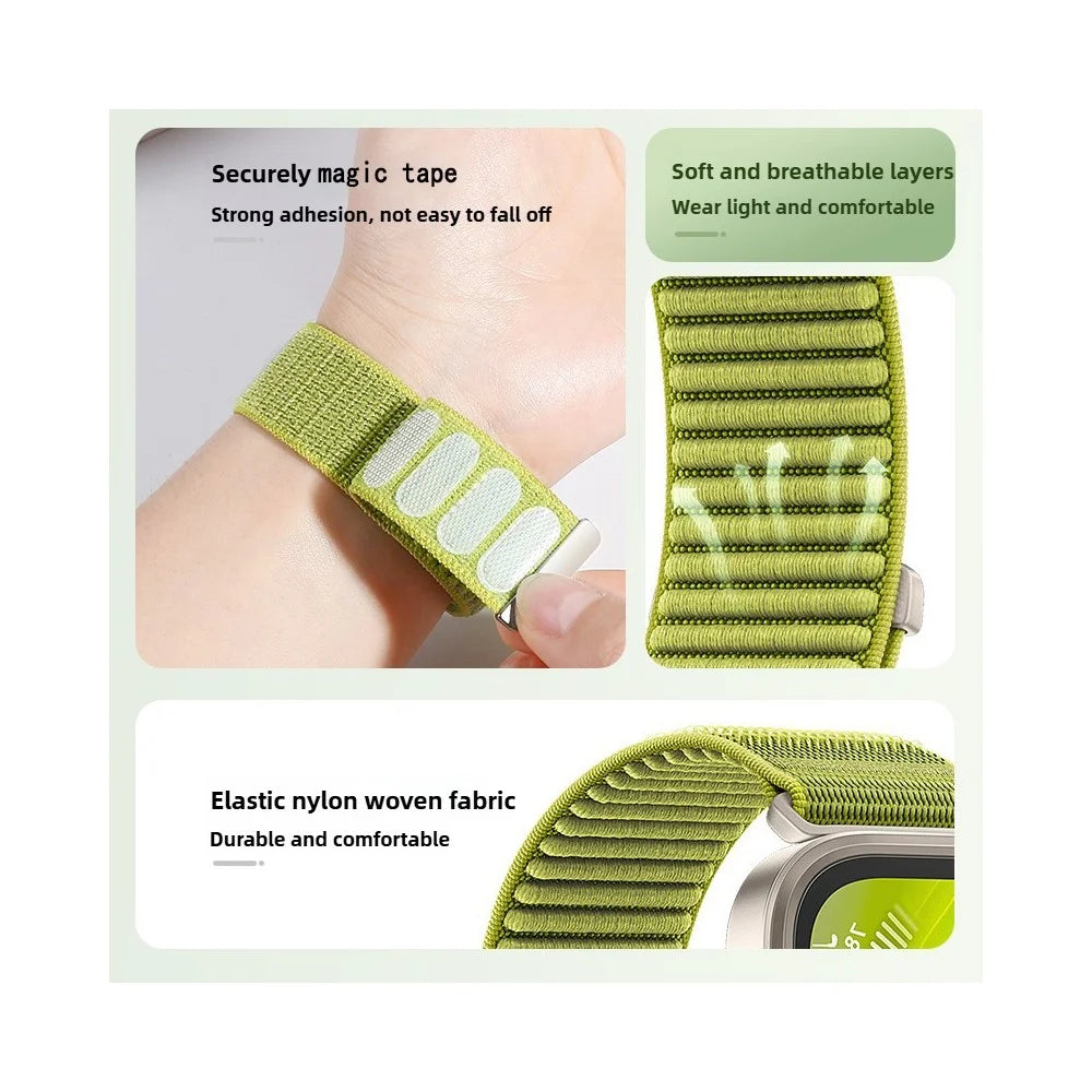 18mm Wrist Strap for Huawei Watch GT 5 Pro 42mm / GT 5 41mm / GT 4 41mm Magic Tape Nylon Woven Watch Band - Green - 3