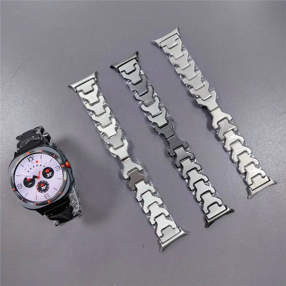 Watch Strap for Samsung Galaxy Watch8 44mm / 40mm / Watch8 Classic 46mm Titanium Alloy Y-Shpae Wrist Band - Silver - 3
