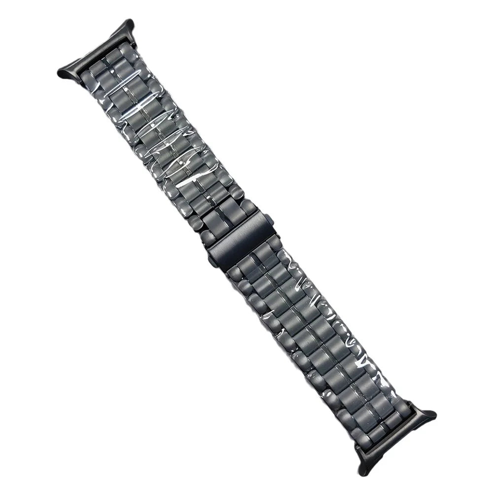 Watch Band for Samsung Galaxy Watch8 44mm / 40mm / Watch8 Classic 46mm Semicircular Design Titanium Alloy 5-Bead Wrist Strap - Black - 1