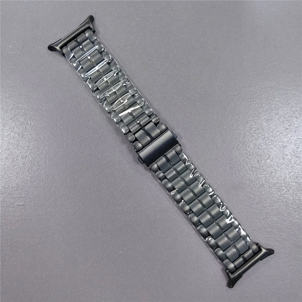 Watch Band for Samsung Galaxy Watch8 44mm / 40mm / Watch8 Classic 46mm Semicircular Design Titanium Alloy 5-Bead Wrist Strap - Black - 2