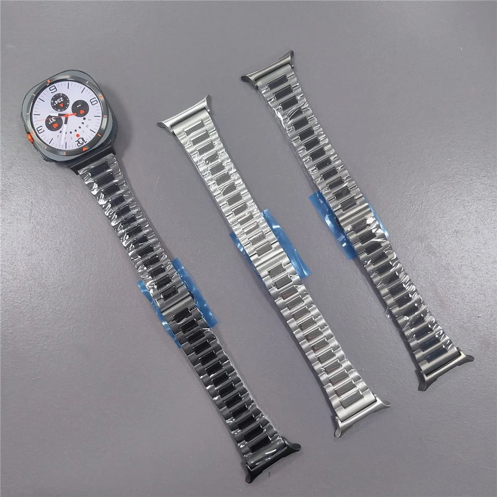Titanium Alloy Watch Strap for Samsung Galaxy Watch8 44mm / 40mm / Watch8 Classic 46mm Butterfly Buckle Wrist Band - Black - 4