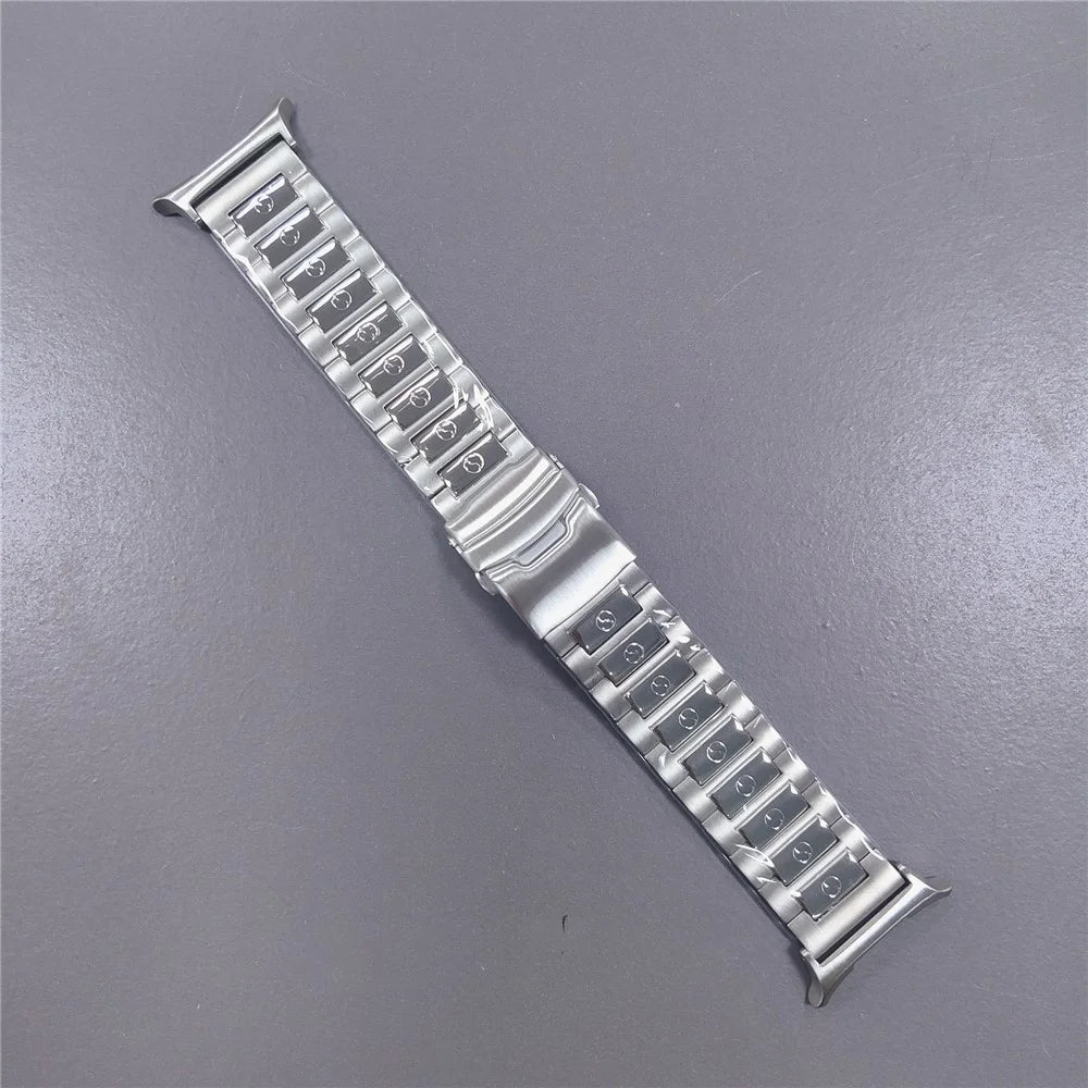 Watch Strap for Samsung Galaxy Watch8 44mm / 40mm / Watch8 Classic 46mm S Pattern 3-Bead Titanium Alloy Wrist Band - Silver - 2