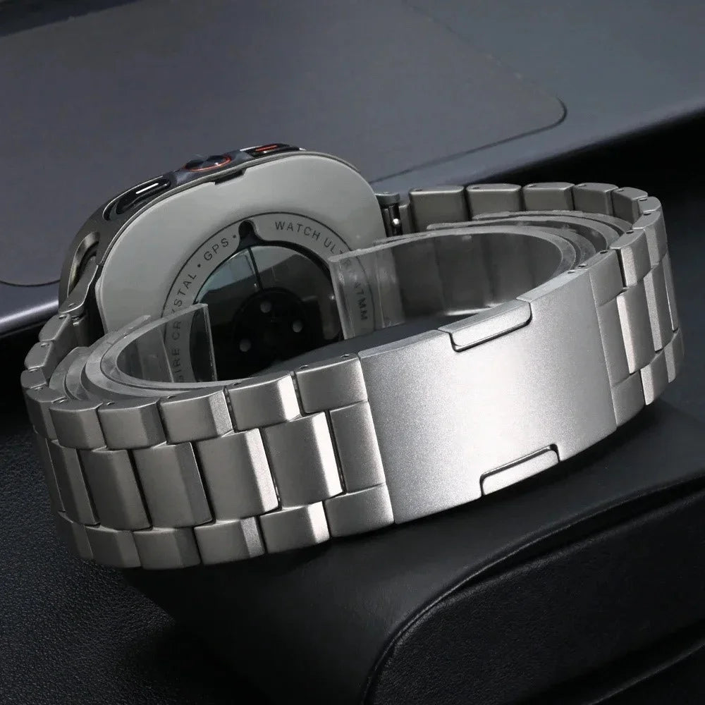 Watch Band for Samsung Galaxy Watch8 44mm / 40mm / Watch8 Classic 46mm Titanium Alloy 3-Bead Wrist Strap - Titanium - 3