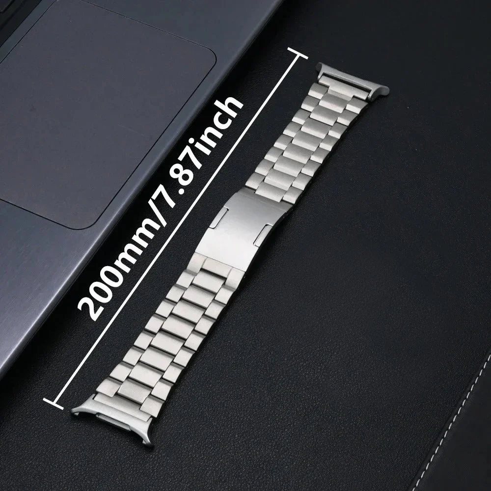 Watch Band for Samsung Galaxy Watch8 44mm / 40mm / Watch8 Classic 46mm Titanium Alloy 3-Bead Wrist Strap - Titanium - 7