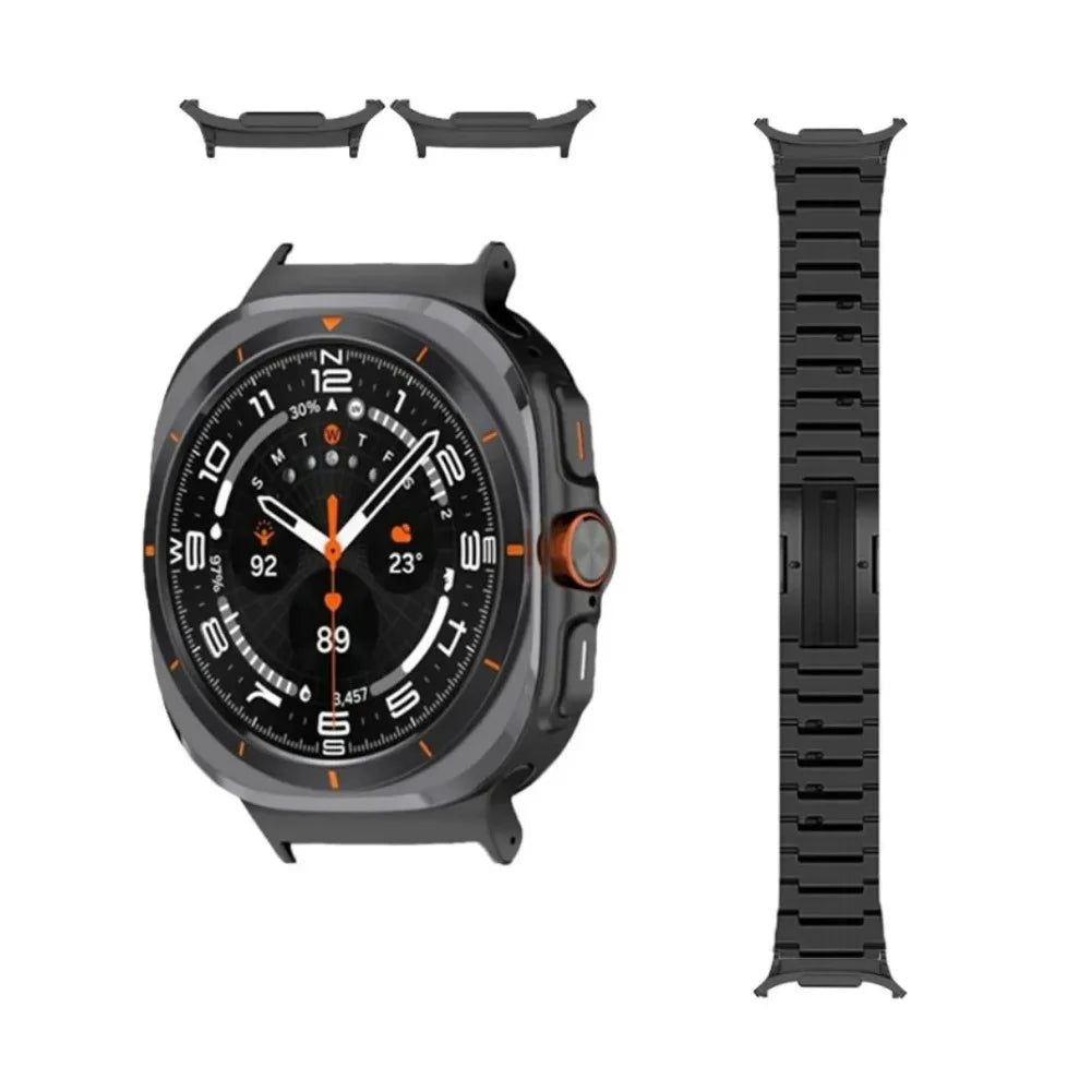 Watch Band for Samsung Galaxy Watch8 44mm / 40mm / Watch8 Classic 46mm Quick Release Side Sliding Buckle Titanium Alloy Strap - Black - 3