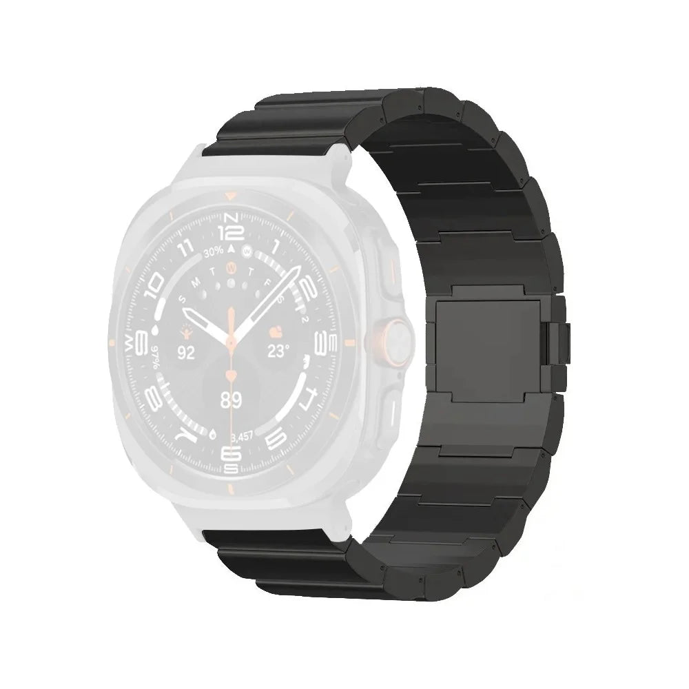 Replacement Strap for Samsung Galaxy Watch8 44mm / 40mm / Watch8 Classic 46mm Titanium Alloy Watch Band with Magnetic Clasp - Black - 1