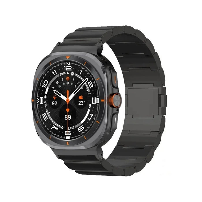 Replacement Strap for Samsung Galaxy Watch8 44mm / 40mm / Watch8 Classic 46mm Titanium Alloy Watch Band with Magnetic Clasp - Black - 2