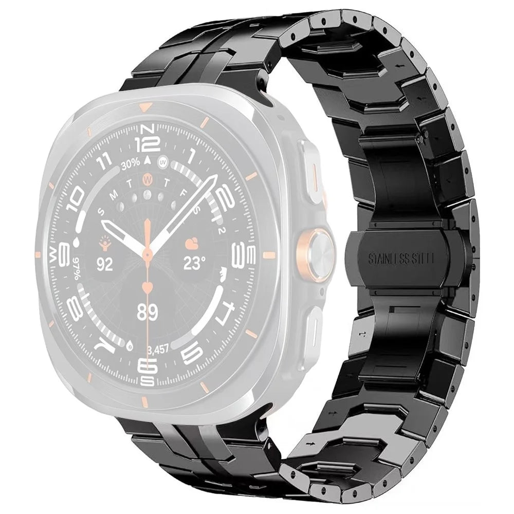 Butterfly Buckle Strap for Samsung Galaxy Watch8 44mm / 40mm / Watch8 Classic 46mm Titanium Alloy Watch Band - Black - 1