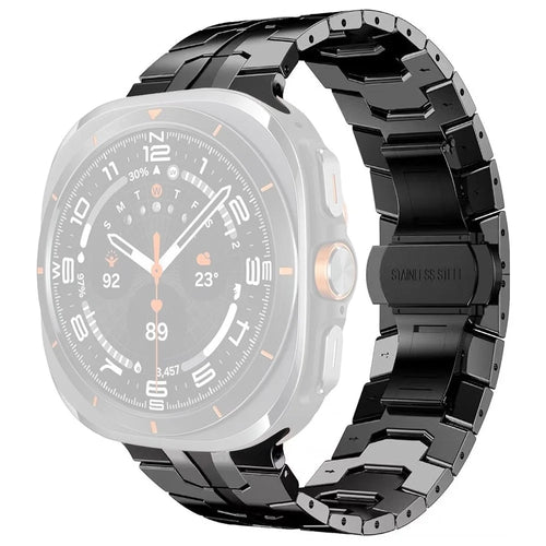 Butterfly Buckle Strap for Samsung Galaxy Watch8 44mm / 40mm / Watch8 Classic 46mm Titanium Alloy Watch Band - Black - 1