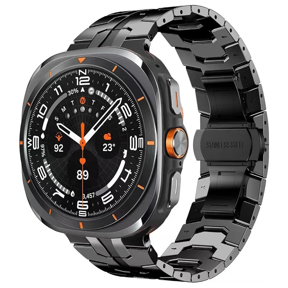 Butterfly Buckle Strap for Samsung Galaxy Watch8 44mm / 40mm / Watch8 Classic 46mm Titanium Alloy Watch Band - Black - 2