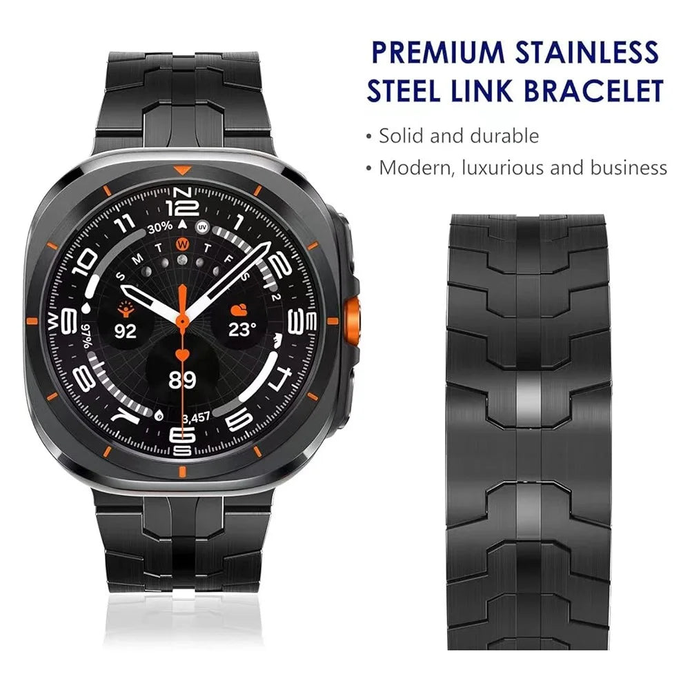 Butterfly Buckle Strap for Samsung Galaxy Watch8 44mm / 40mm / Watch8 Classic 46mm Titanium Alloy Watch Band - Black - 3