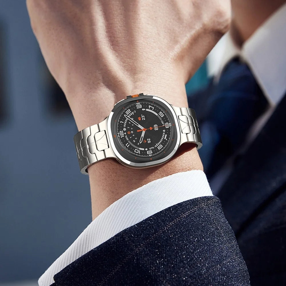 Watch Strap for Samsung Galaxy Watch8 44mm / 40mm / Watch8 Classic 46mm Titanium Wrist Band with Safety Buckle - Titanium - 5