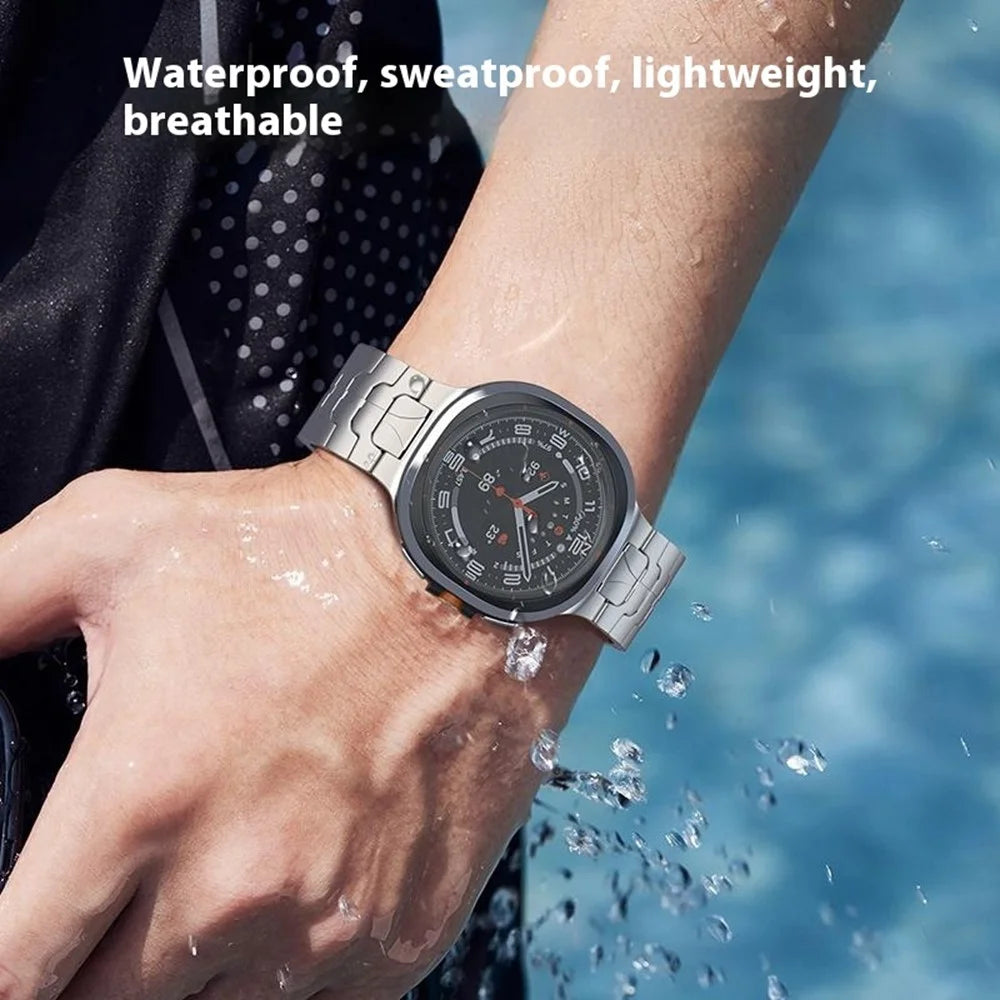 Watch Strap for Samsung Galaxy Watch8 44mm / 40mm / Watch8 Classic 46mm Titanium Wrist Band with Safety Buckle - Titanium - 6