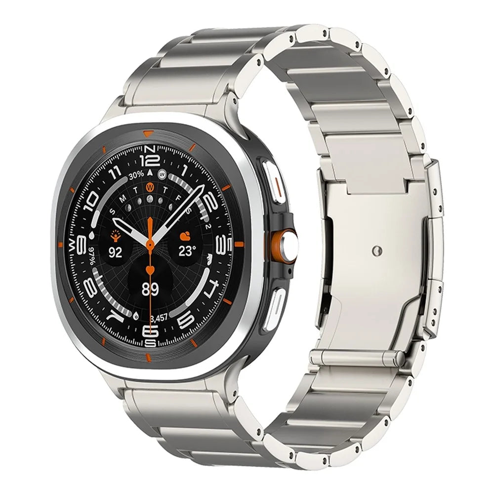 Watch Band for Samsung Galaxy Watch8 44mm / 40mm / Watch8 Classic 46mm Titanium 3-Bead Replacement Strap - Titanium - 2
