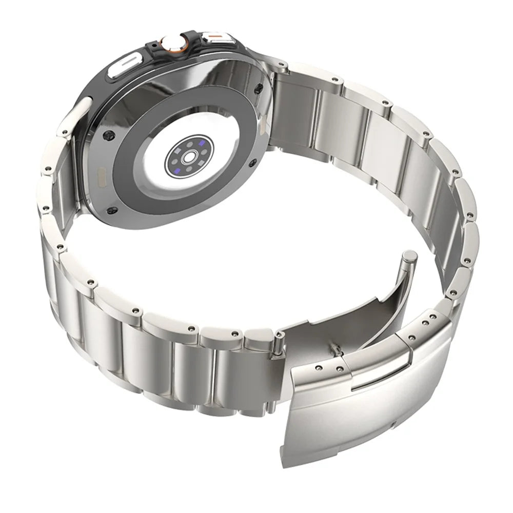 Watch Band for Samsung Galaxy Watch8 44mm / 40mm / Watch8 Classic 46mm Titanium 3-Bead Replacement Strap - Titanium - 4
