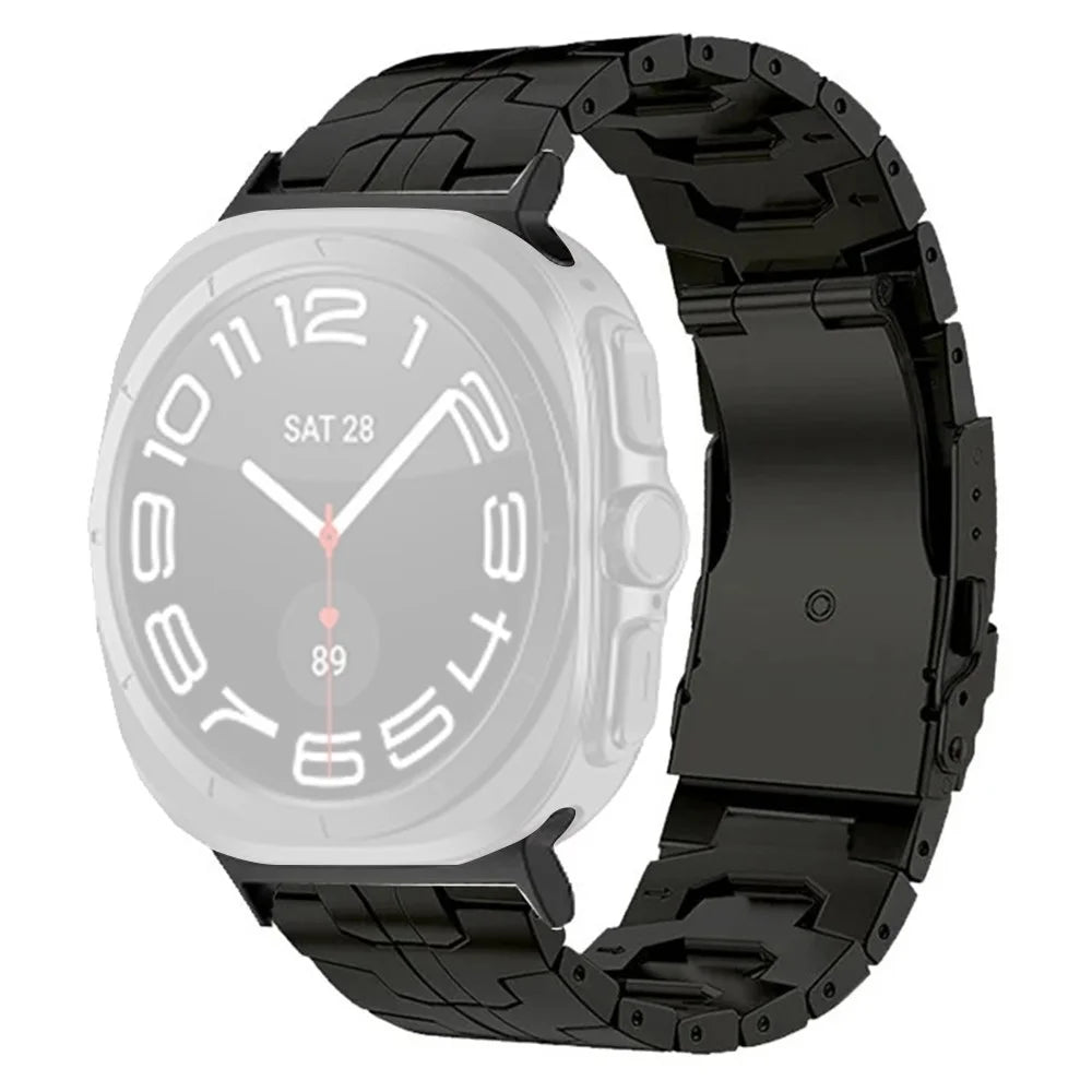 Watch Strap for Samsung Galaxy Watch8 44mm / 40mm / Watch8 Classic 46mm Titanium Alloy Wrist Band with Safety Buckle - Black - 1