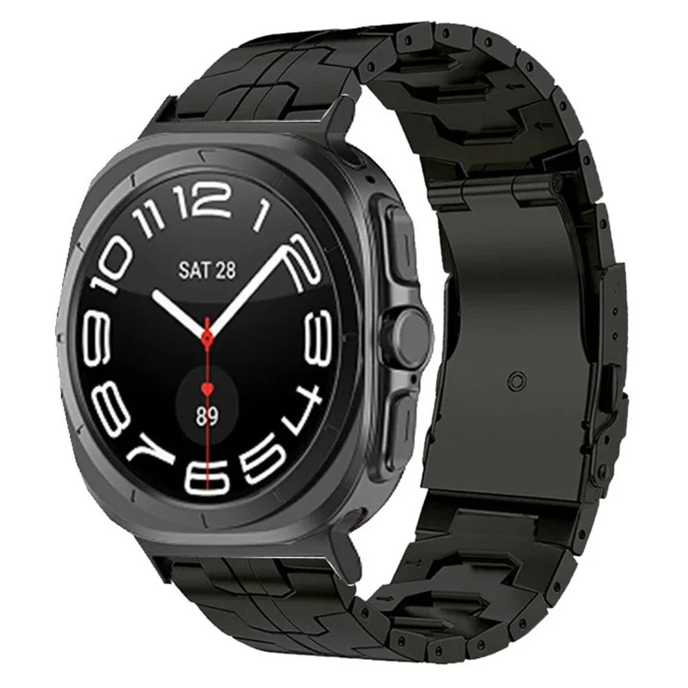 Watch Strap for Samsung Galaxy Watch8 44mm / 40mm / Watch8 Classic 46mm Titanium Alloy Wrist Band with Safety Buckle - Black - 2