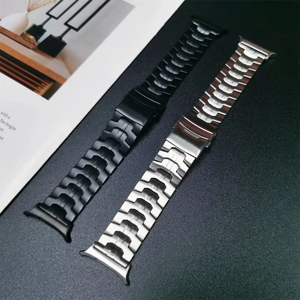 Watch Strap for Samsung Galaxy Watch8 44mm / 40mm / Watch8 Classic 46mm Titanium Alloy Wrist Band with Safety Buckle - Black - 5