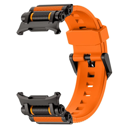 For Samsung Galaxy Watch Ultra2 47mm / Watch Ultra (2025) 47mm / Watch Ultra 47mm Replacement Watch Band Gear Design TPU Strap - Black+Orange - 1