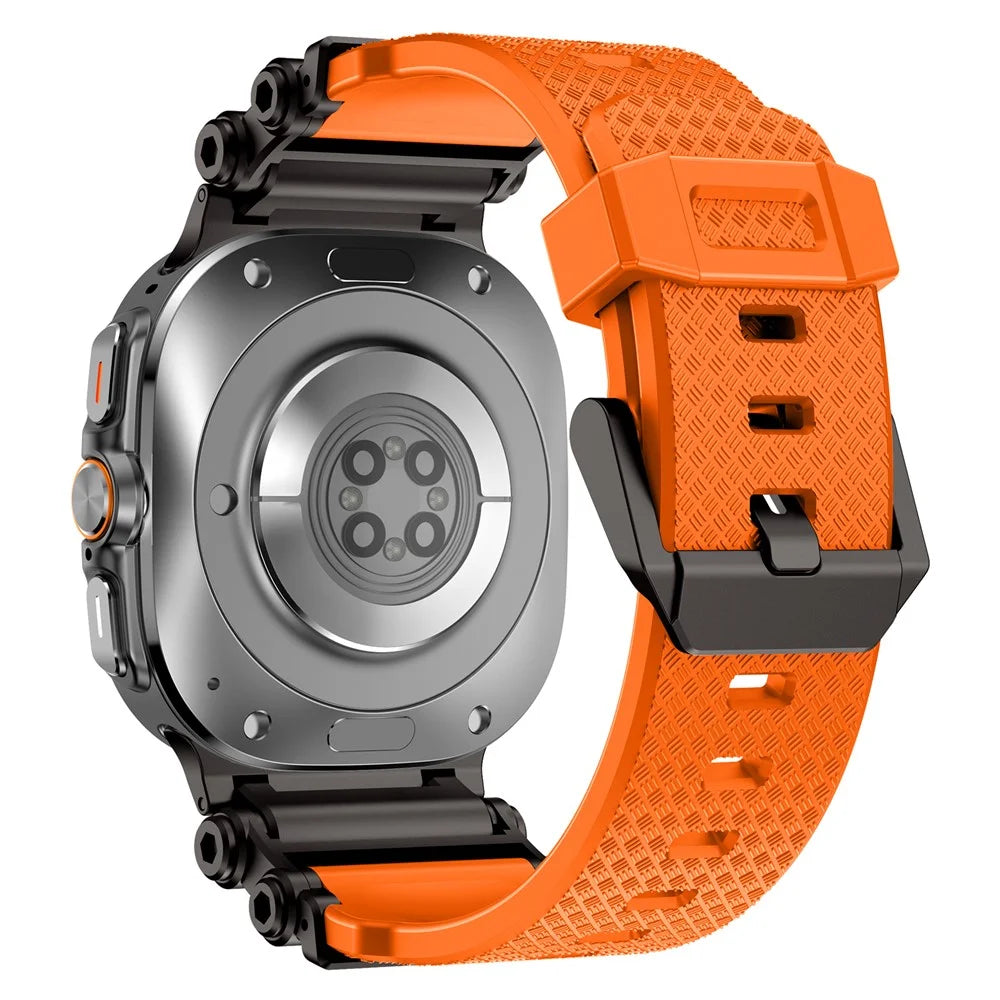 For Samsung Galaxy Watch Ultra2 47mm / Watch Ultra (2025) 47mm / Watch Ultra 47mm Replacement Watch Band Gear Design TPU Strap - Black+Orange - 4