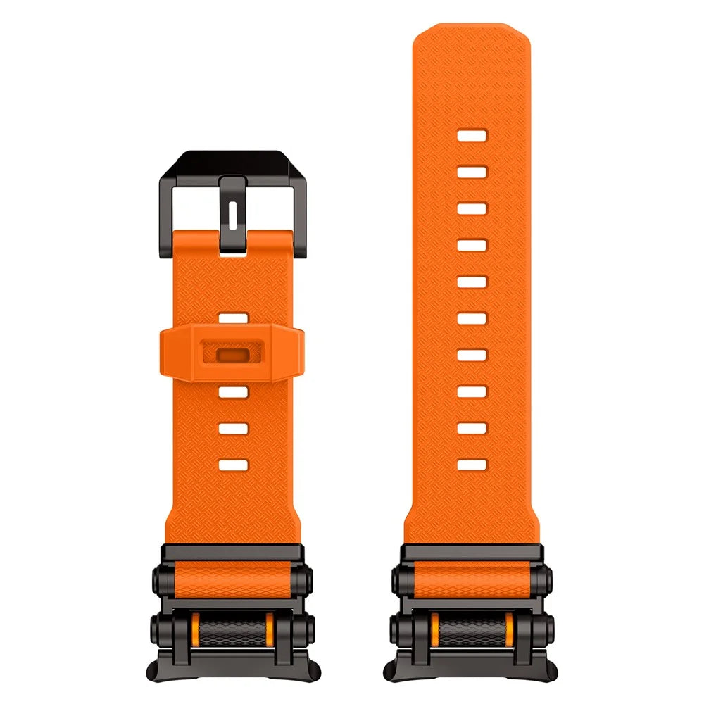 For Samsung Galaxy Watch Ultra2 47mm / Watch Ultra (2025) 47mm / Watch Ultra 47mm Replacement Watch Band Gear Design TPU Strap - Black+Orange - 7