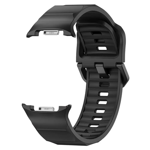KALEBOL Watch Band for Samsung Galaxy Watch8 44mm / 40mm / Watch8 Classic 46mm Wave Shape Silicone Strap - Black - 1